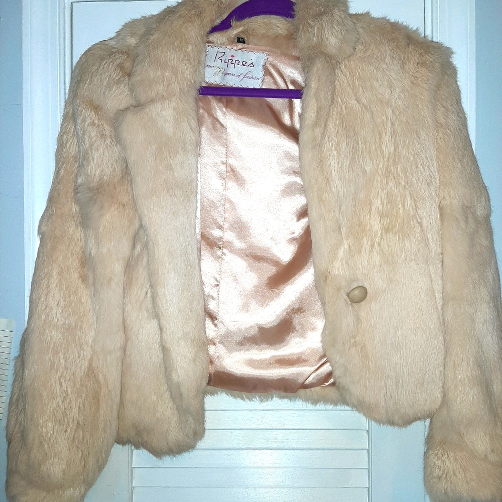 Genuine rabbit fur coat